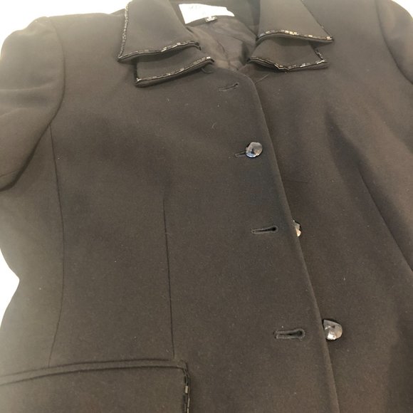 Kasper Jacket Black with Black Sequin Detail Size 8 - Picture 10 of 13